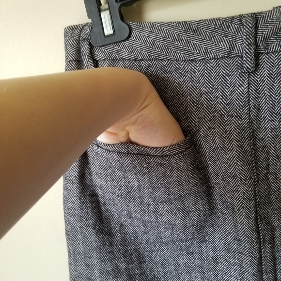 L.l.bean Herring Bone Woven Cotton Pencil Skirt Midi Length Fully Lined Size 4 - Picture 4 of 11